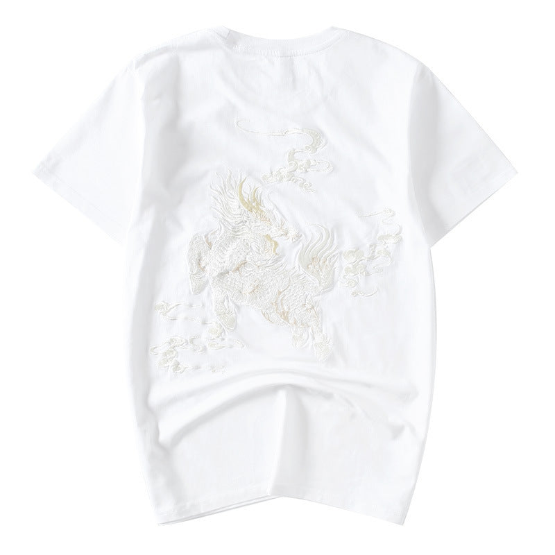 Embroidered cotton T-shirt