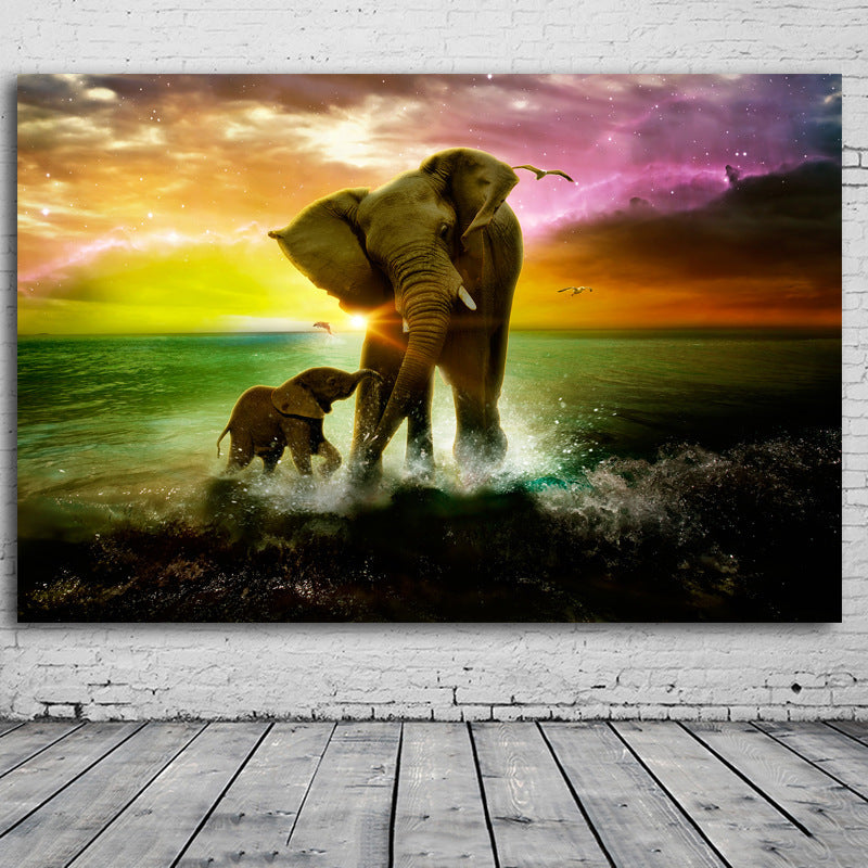 Single mother-elephant modern home decor